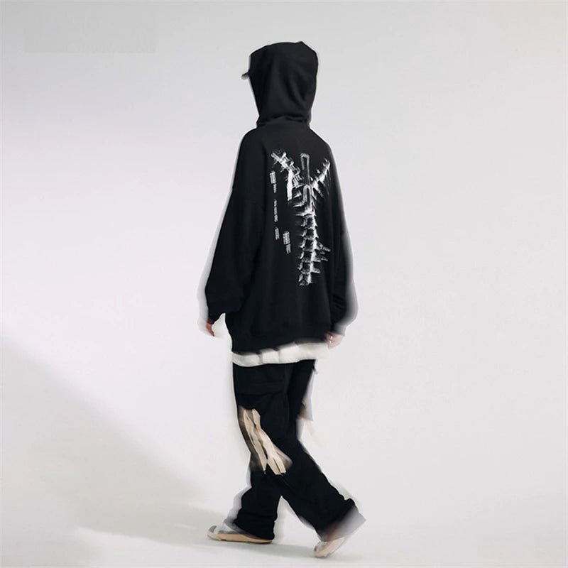 11 BYBB'S DARK Loose Oversized Hoodie Sweatshirt 2021 Autumn Black Pullover Men Harajuku Hoodies Hip Hop Streetwear WB306 - Baddielike