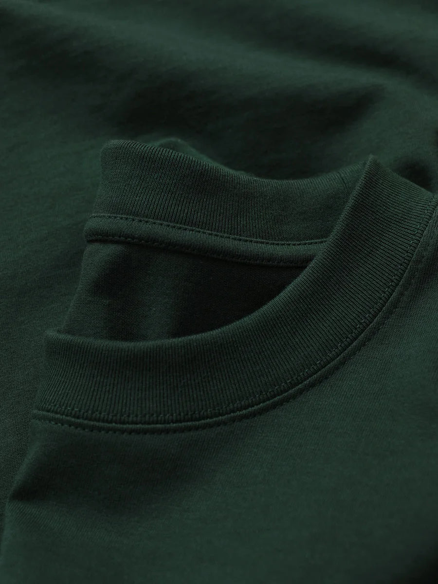 11.29oz 320Grams Heavy Cotton Weight Oversized Loose Men T-shirt Solid Color Drop Shoulder Short Sleeve High Quality - Baddielike