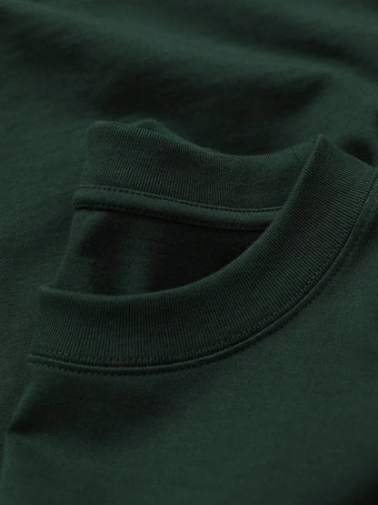 11.29oz 320Grams Heavy Cotton Weight Oversized Loose Men T-shirt Solid Color Drop Shoulder Short Sleeve High Quality - Baddielike