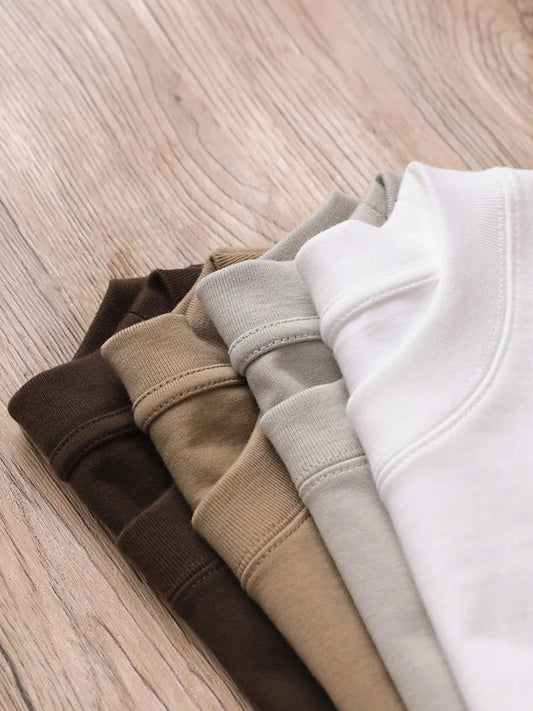 11.29oz 320Grams Heavy Cotton Weight Oversized Loose Men T-shirt Solid Color Drop Shoulder Short Sleeve High Quality - Baddielike