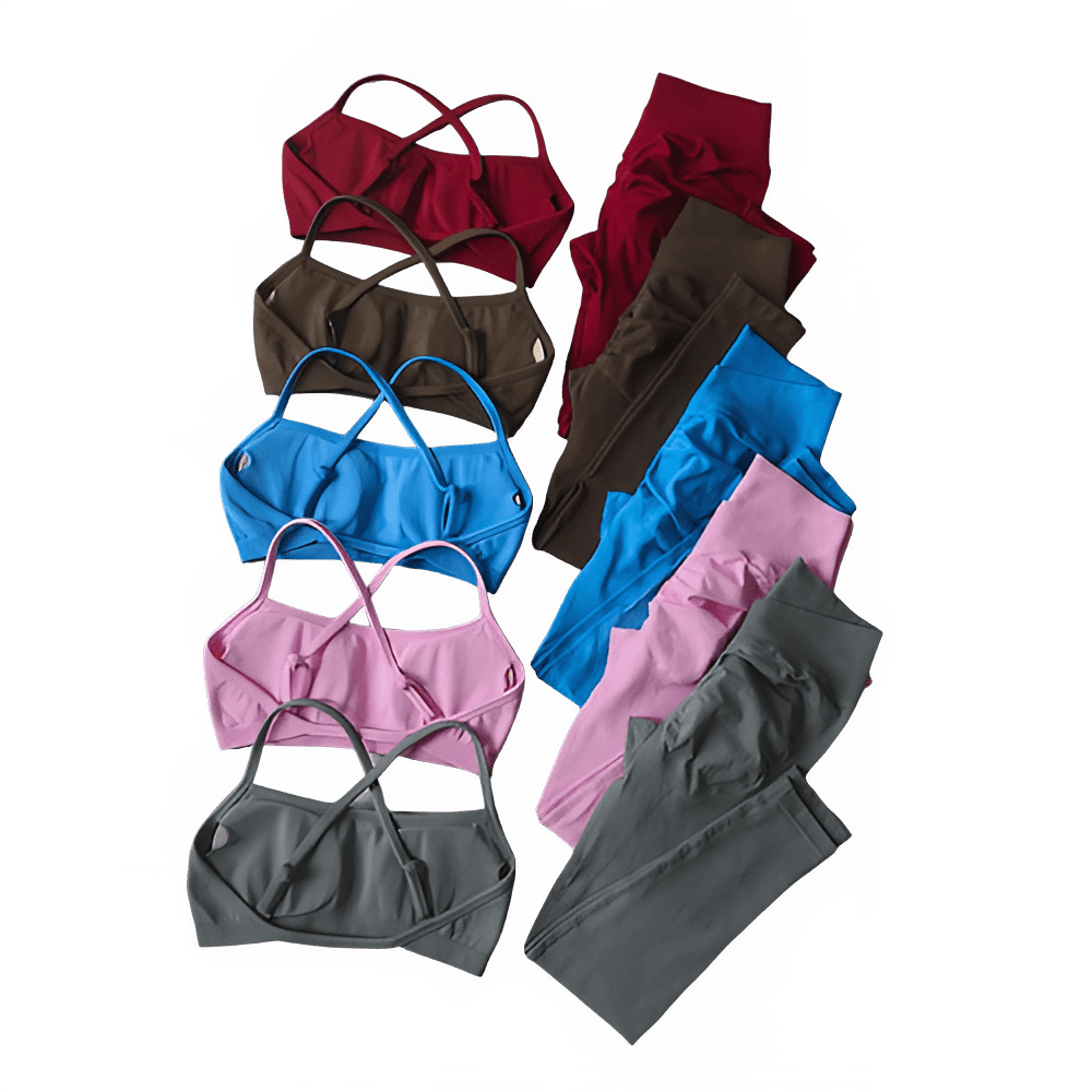 2 - Piece Workout Set for Women Quick - Dry Yoga Outfit Butt Lifting Leggings with Sports Bra Fitness Suit - Baddielike