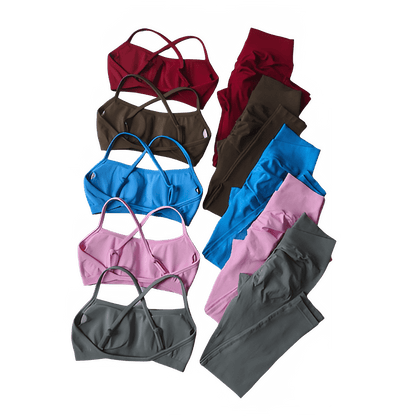 2 - Piece Workout Set for Women Quick - Dry Yoga Outfit Butt Lifting Leggings with Sports Bra Fitness Suit - Baddielike