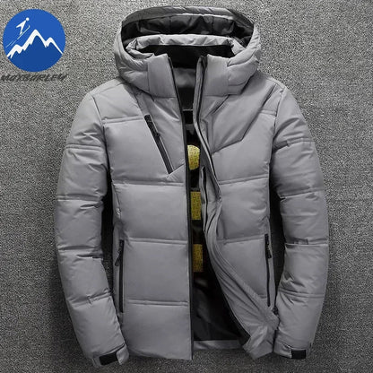  - 20 Degree Winter Parkas Men Down Jacket Male 90% White Duck Down Jacket Hooded Luxury Thick Warm Padded Snow Coat Oversized - Baddielike