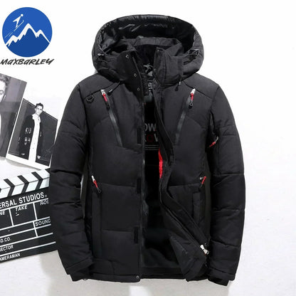  - 20 Degree Winter Parkas Men Down Jacket Male 90% White Duck Down Jacket Hooded Luxury Thick Warm Padded Snow Coat Oversized - Baddielike