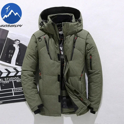  - 20 Degree Winter Parkas Men Down Jacket Male 90% White Duck Down Jacket Hooded Luxury Thick Warm Padded Snow Coat Oversized - Baddielike