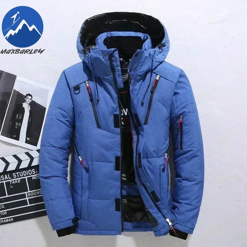  - 20 Degree Winter Parkas Men Down Jacket Male 90% White Duck Down Jacket Hooded Luxury Thick Warm Padded Snow Coat Oversized - Baddielike
