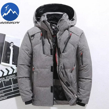  - 20 Degree Winter Parkas Men Down Jacket Male 90% White Duck Down Jacket Hooded Luxury Thick Warm Padded Snow Coat Oversized - Baddielike