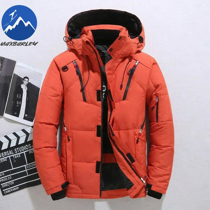  - 20 Degree Winter Parkas Men Down Jacket Male 90% White Duck Down Jacket Hooded Luxury Thick Warm Padded Snow Coat Oversized - Baddielike