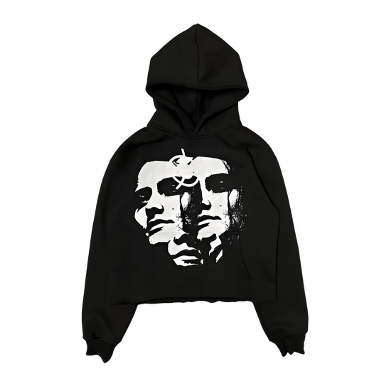 2000s Vintage Streetwear Portrait Print Long Sleeve Oversized Hoodies Women's Y2K Gothic Harajuku Pullovers Women Clothes - Baddielike