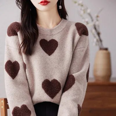 2026 Autumn and Winter New Women's Sweater 100% Wool Cashmere Sweater O - Neck Knitted Pullover Korean Fashion Soft Women's Top - Baddielike