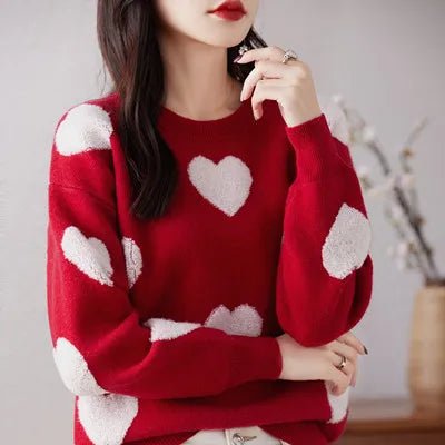 2026 Autumn and Winter New Women's Sweater 100% Wool Cashmere Sweater O - Neck Knitted Pullover Korean Fashion Soft Women's Top - Baddielike