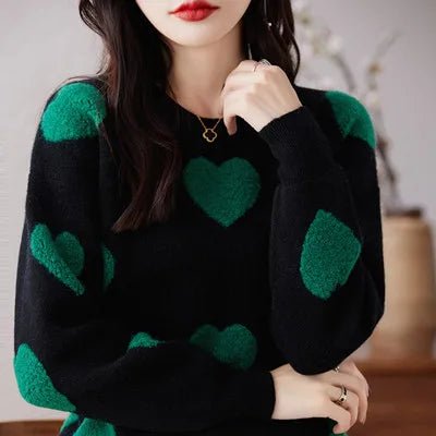 2026 Autumn and Winter New Women's Sweater 100% Wool Cashmere Sweater O - Neck Knitted Pullover Korean Fashion Soft Women's Top - Baddielike